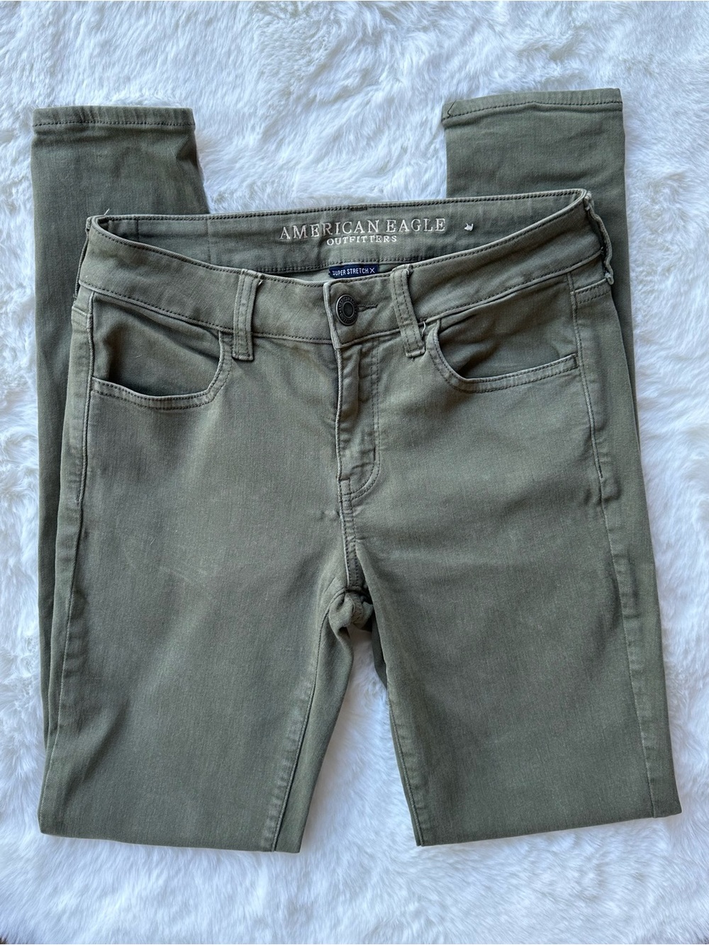 American Eagle Outfitters Olive Green Skinny Jegging Jeans 4